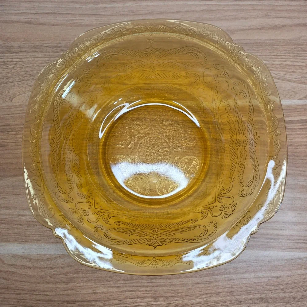 Vintage Federal Amber Madrid Recollection Glass‎ 9